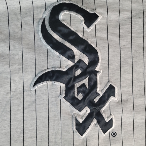 Vintage Starter Chicago White Sox MLB Pinstripe Baseball Jersey Large Gray Sewn. - Picture 7 of 8
